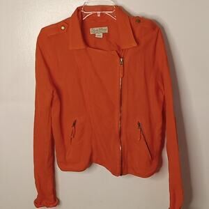 LUCKY BRAND Women's Size Medium Orange ADDISYN MOTO JACKET Athleisure, Biker